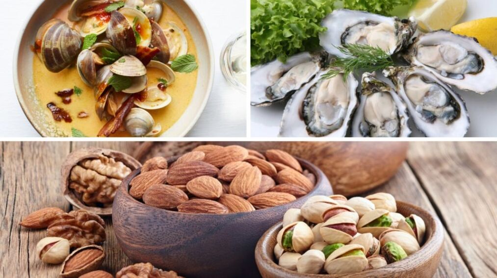 Seafood and nuts help increase testosterone levels in a man's body